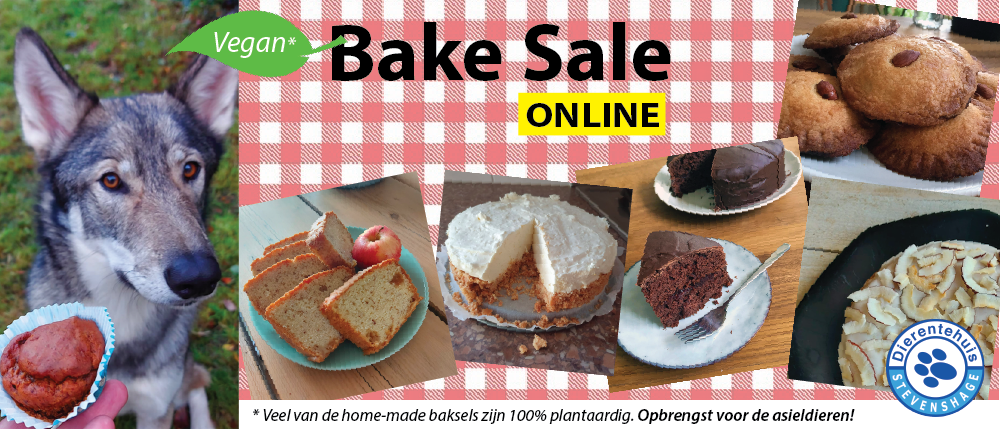 Bestel uw (vegan) gebak in de Bake Sale webshop van Dierentehuis Stevenshage!