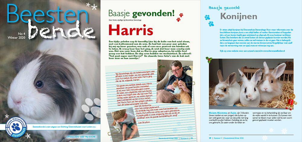 Lees nu gratis online het asielmagazine Beestenbende van Dierentehuis Stevenshage in Leiden