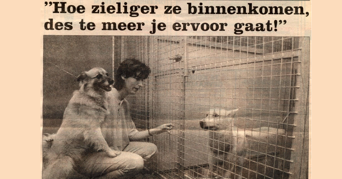 Hondenverzorgster Marianne begon als vrijwilliger aan de Besjeslaan en werkt nu nog steeds bij Dierentehuis Stevenshage aan de Kenauweg in de Stevenshof in Leiden.